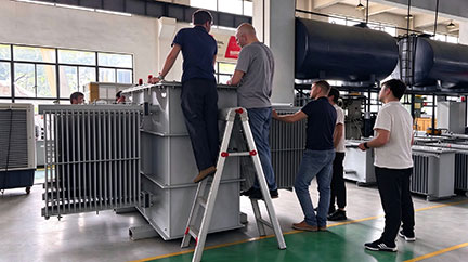 Russian Customer Visits Our Factory to Inspect and Test 4000 kVA 35 kV Oil-Immersed Transformer